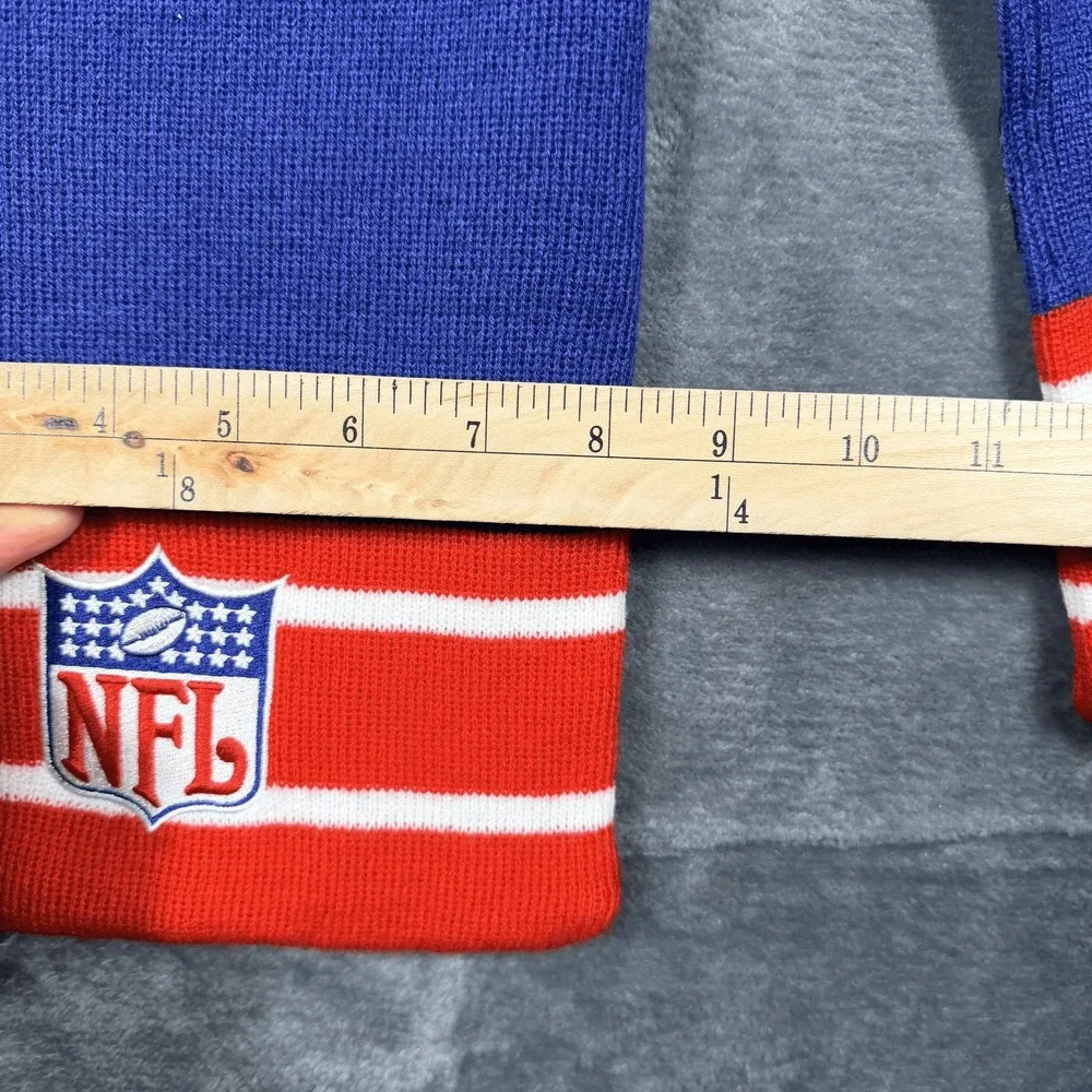 NFL Hooded Scarf Unisex OSFM Blue Red White Striped Winter Knit Football‎ Fan